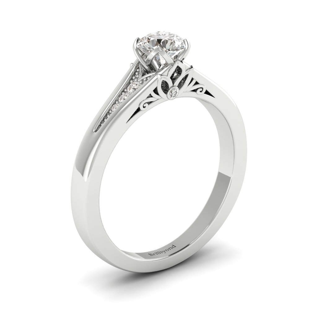 Designer Engagement Ring Blazingstar White Gold