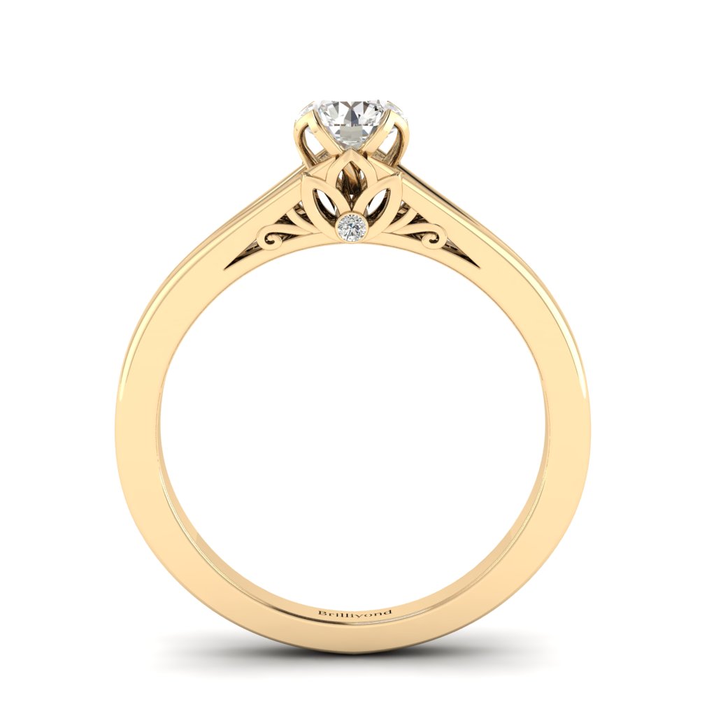 Designer Engagement Ring Blazingstar Yellow Gold