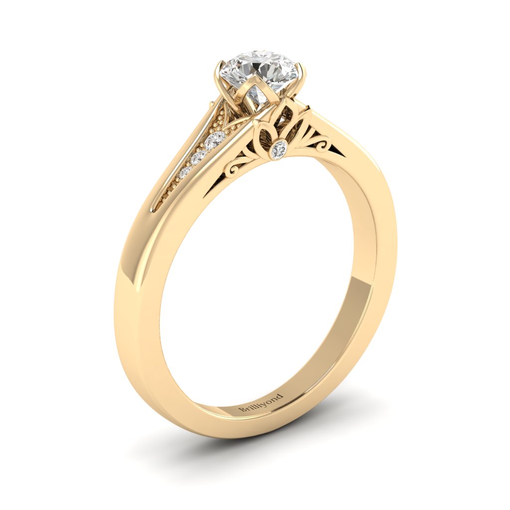 Designer Engagement Ring Blazingstar Yellow Gold_image3