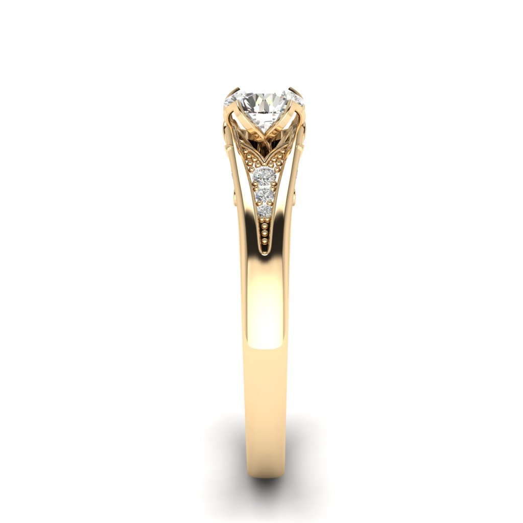 Designer Engagement Ring Blazingstar Yellow Gold_image4