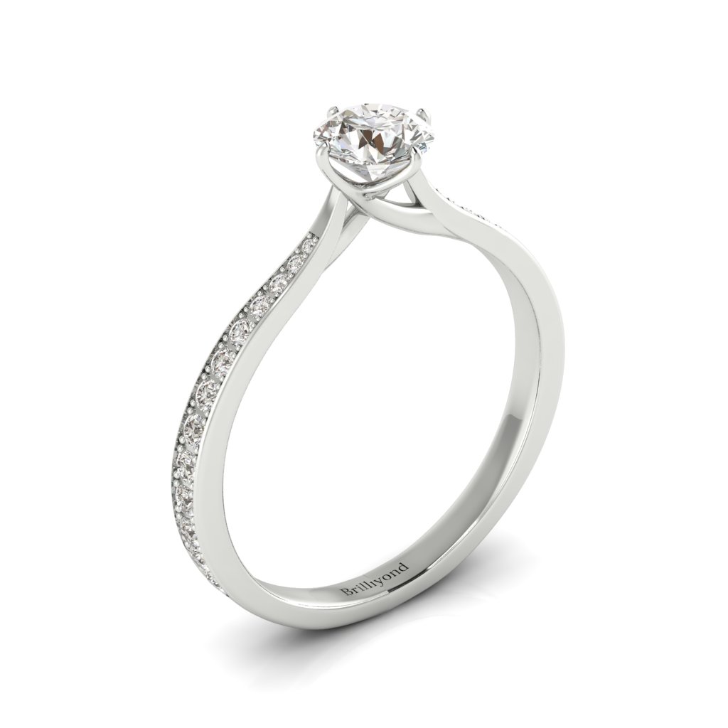 Designer Engagement Ring Freesia White Gold