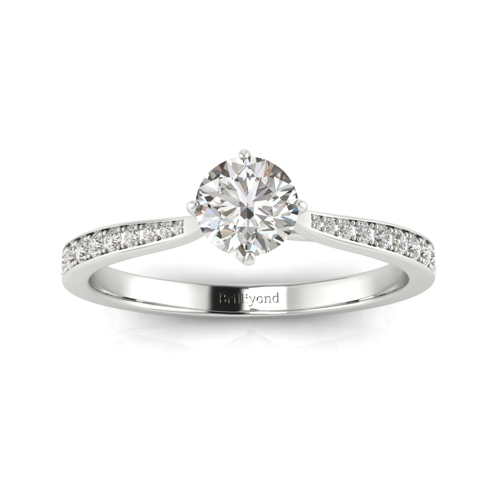 Designer Engagement Ring Freesia White Gold