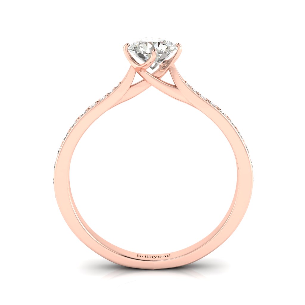 Designer Engagement Ring Freesia Rose Gold