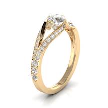 Designer Engagement Ring Peony Yellow Gold