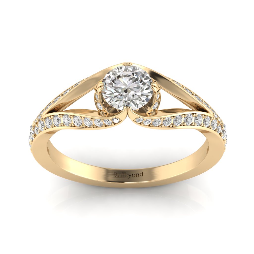 Designer Engagement Ring Peony Yellow Gold_image3