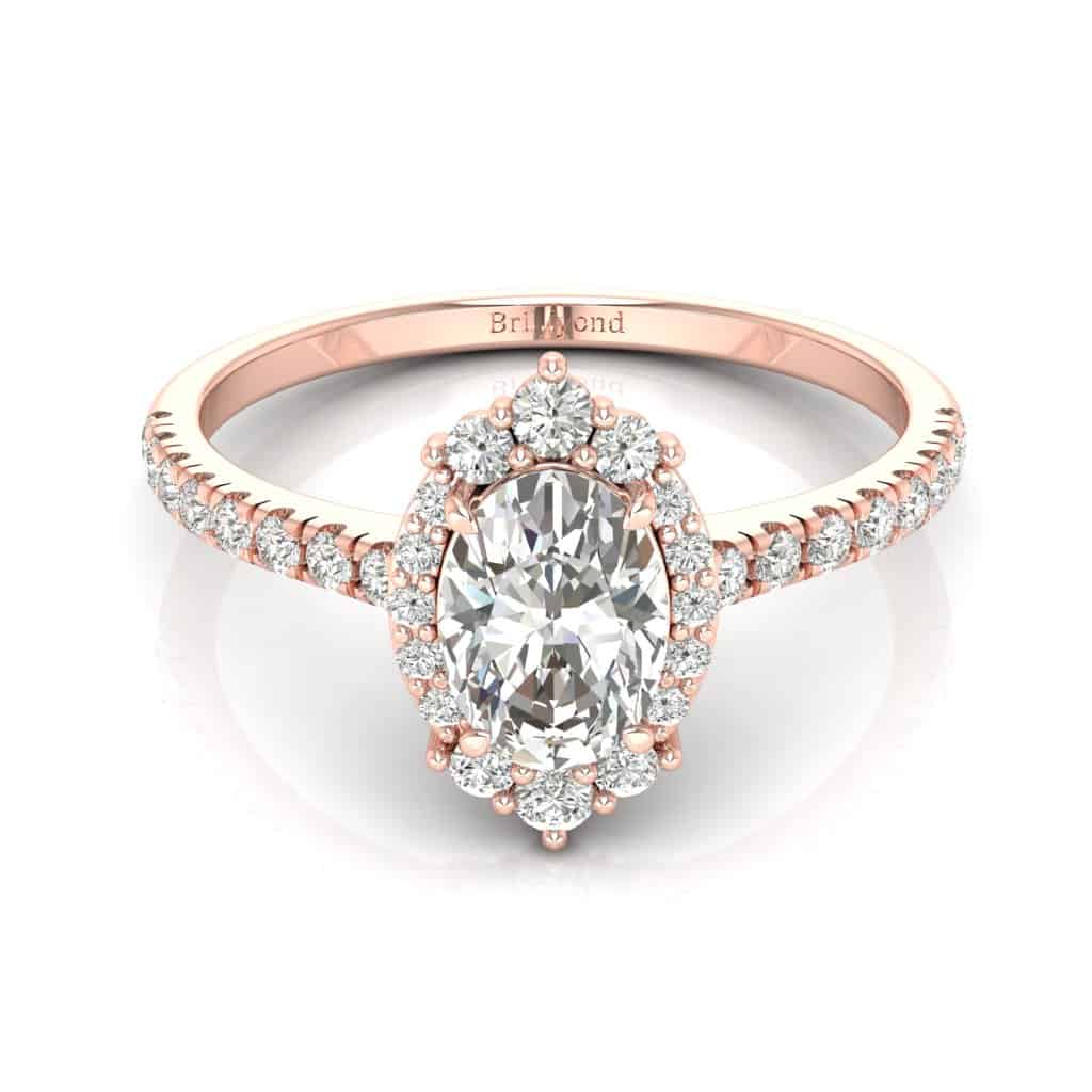 Rose Gold Diamond Oval Engagement Ring Imperial_image1
