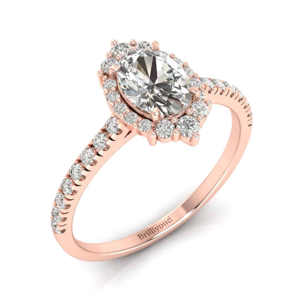 Rose Gold Diamond Oval Engagement Ring Imperial_image2