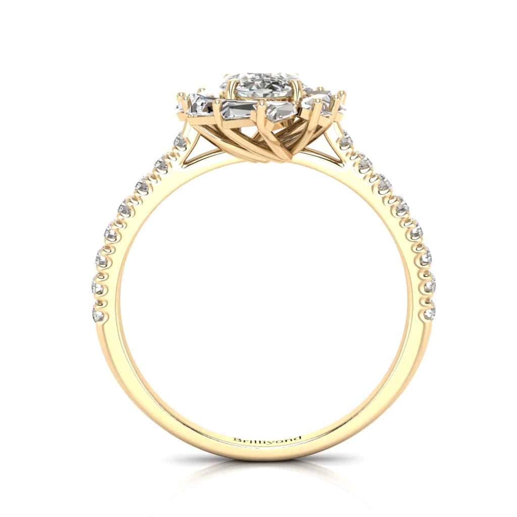 Yellow Gold Diamond Round Engagement Ring Snowdrop_image3