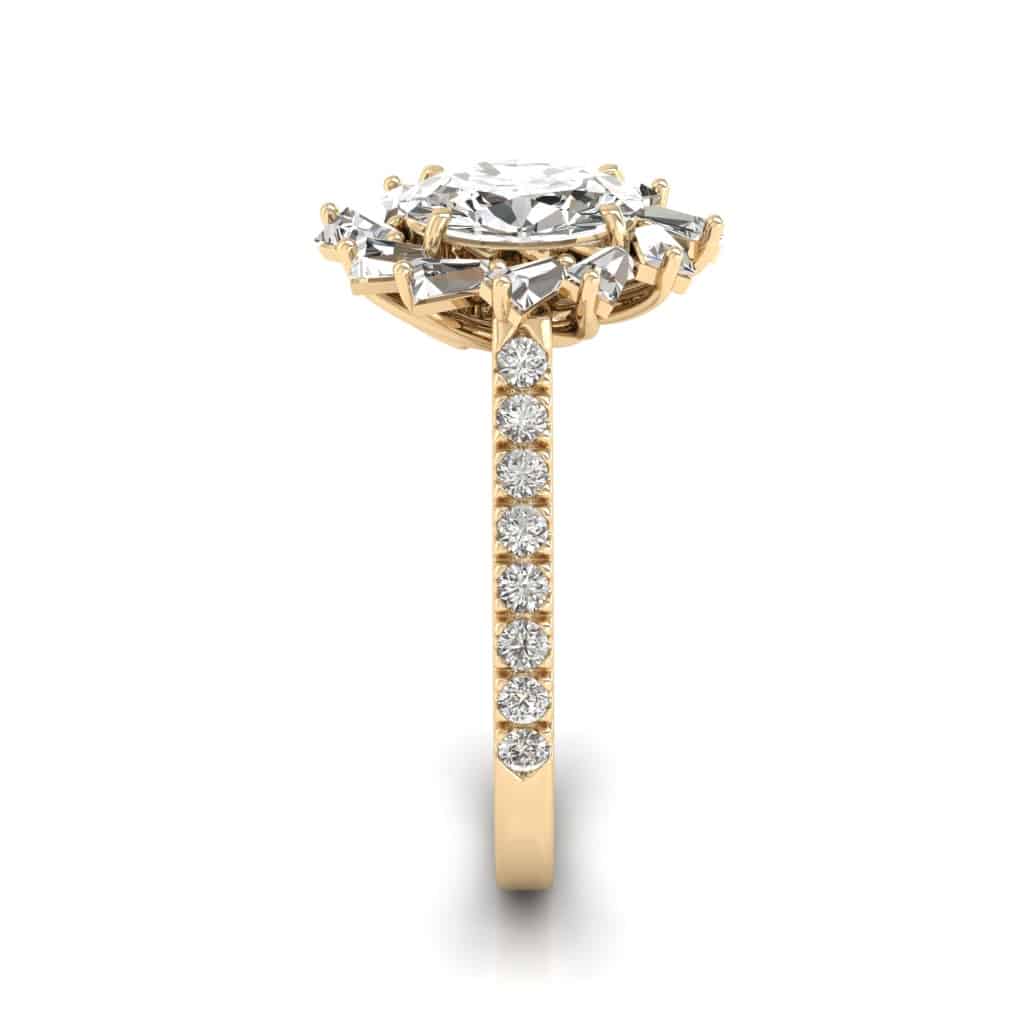 Yellow Gold Diamond Round Engagement Ring Snowdrop_image4
