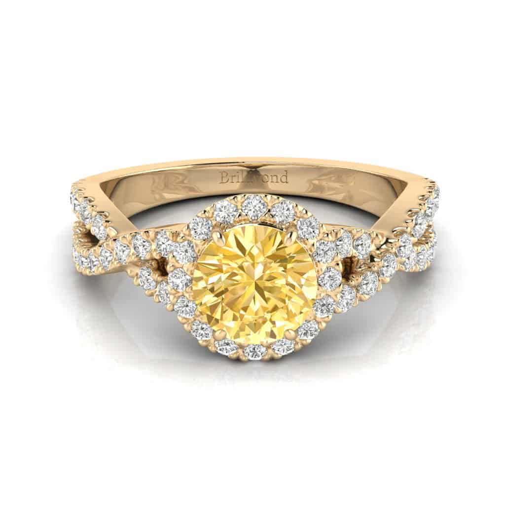 Yellow Gold Yellow Sapphire Round Engagement Ring Madelyn