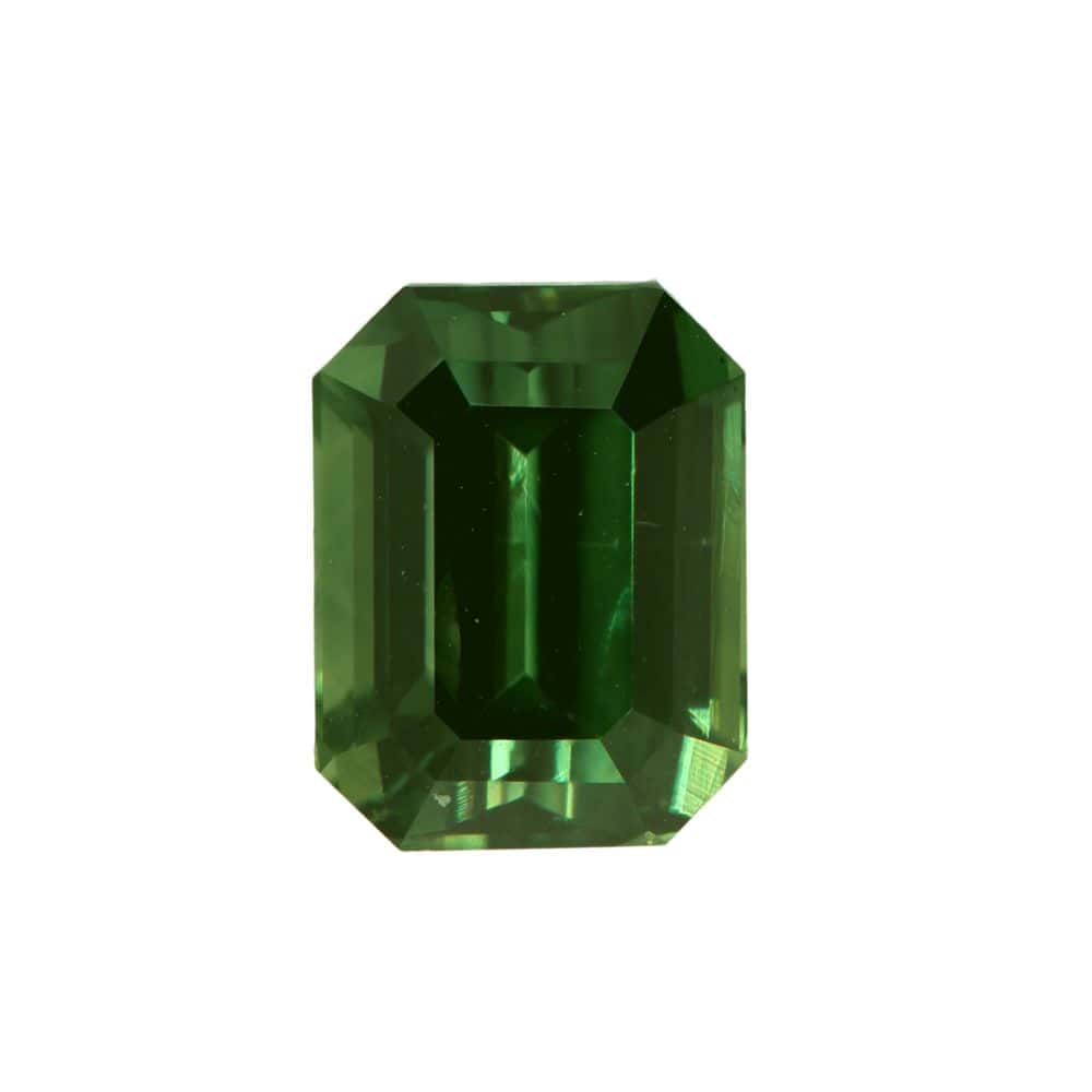 Natural emerald cut green Sapphire 2.01ct