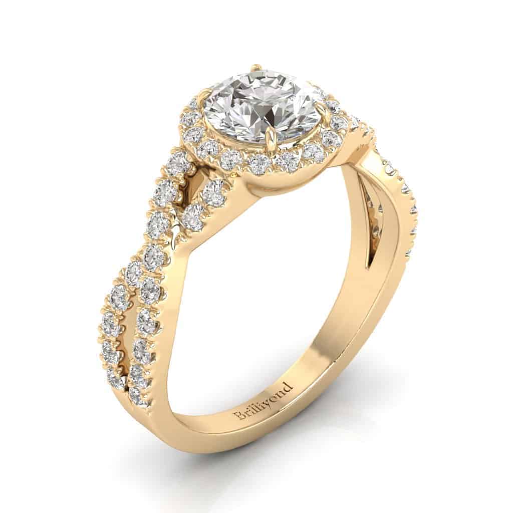 Yellow Gold Diamond Round Engagement Ring Madelyn_image4