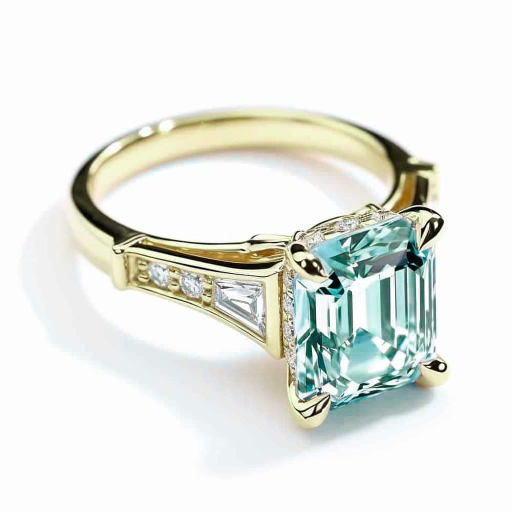 Aquamarine Ring with 2.79ct Cushion-Cut Gemstone Fancyla_image1