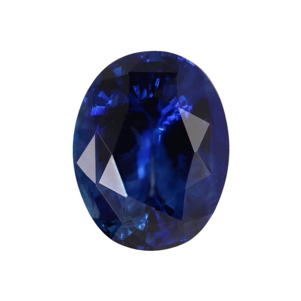 Three Stone 18K Yellow Gold Engagement Ring Thalia with 2.6ct Blue Sapphire_image2
