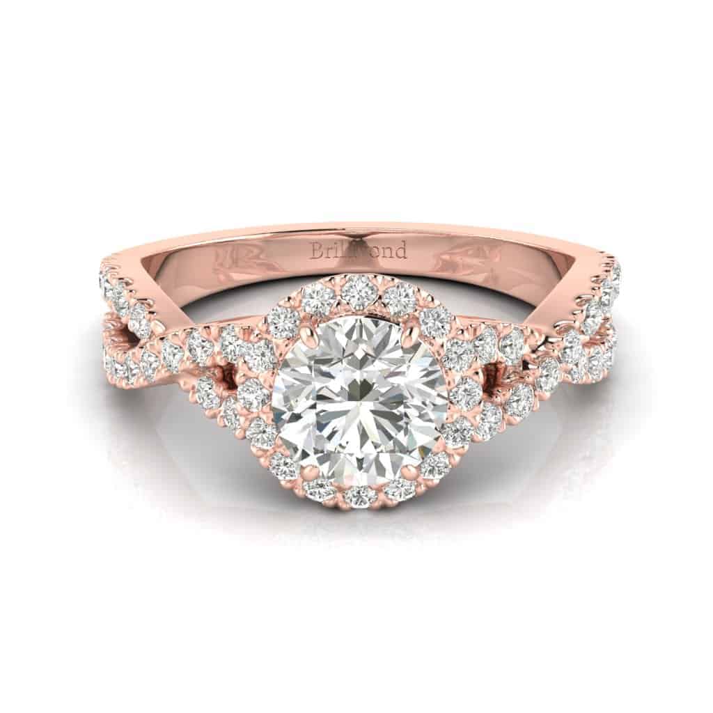 Rose Gold Diamond Round Engagement Ring Madelyn_image1