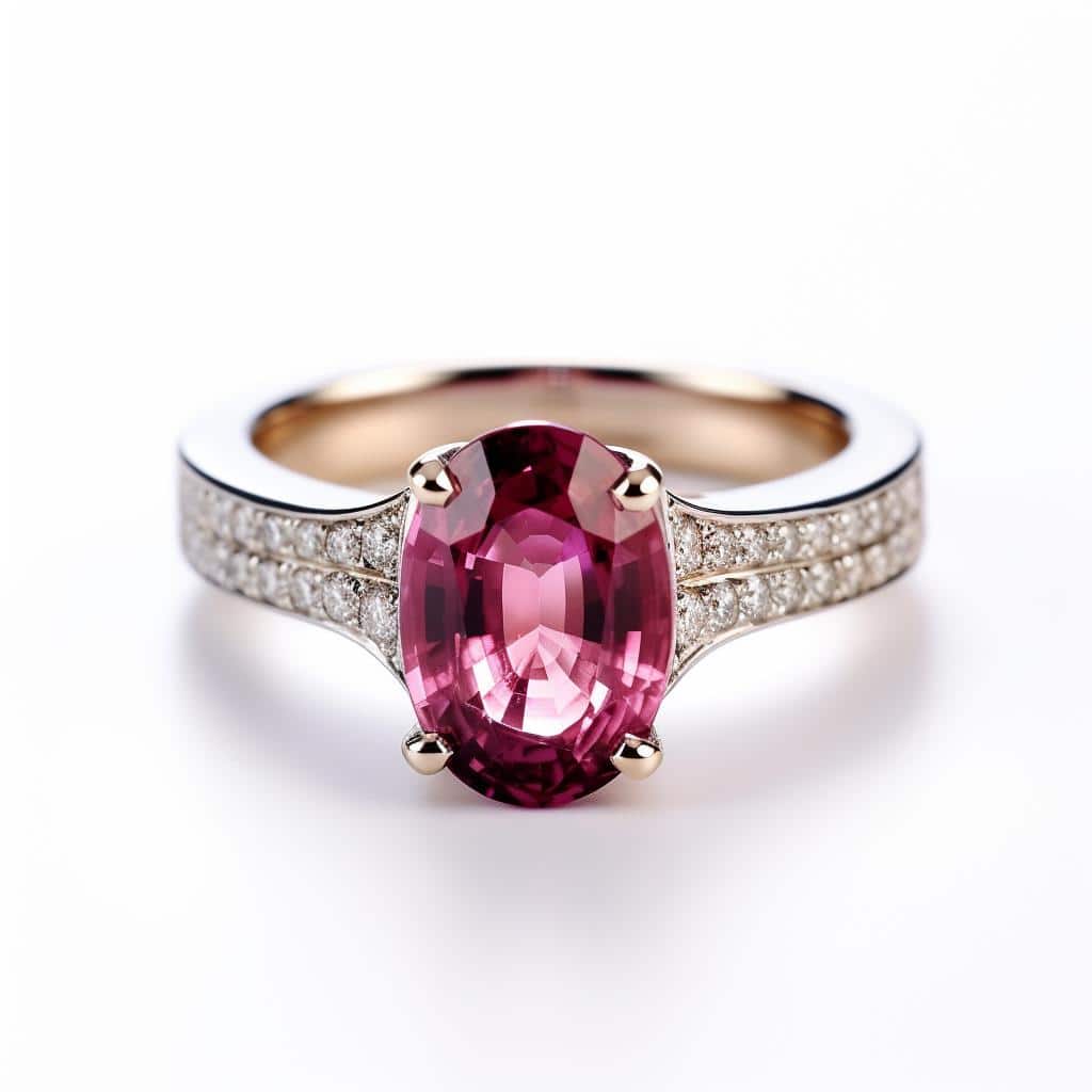 Double Accent Band Engagement Ring Ioanna with 1.23ct Ruby_image1