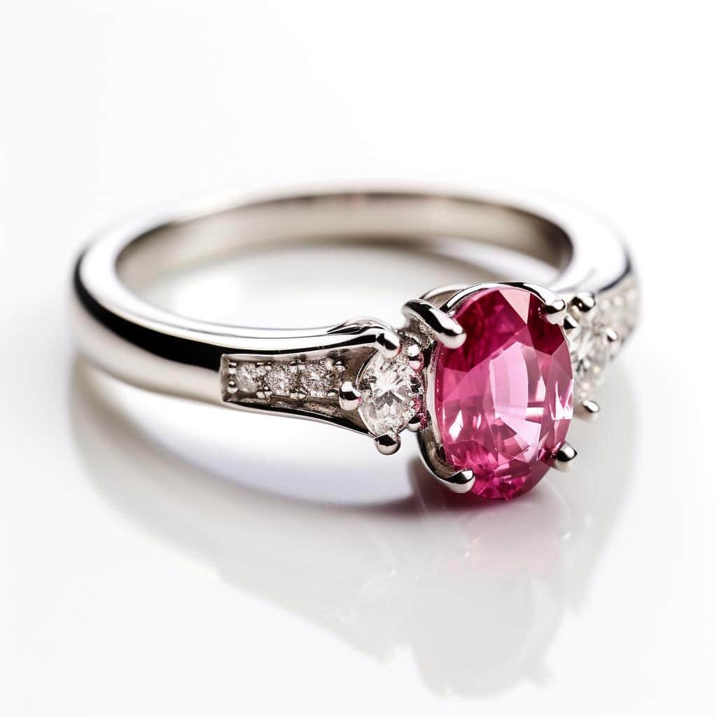 Multi-Stone Engagement Ring Evangeline with 1.23ct Natural Ruby_image1