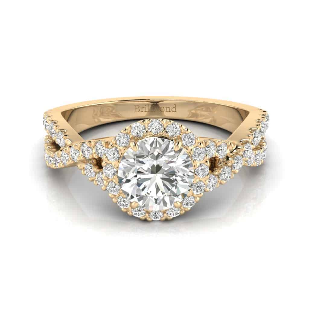 Yellow Gold Diamond Round Engagement Ring Madelyn_image1