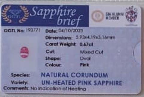  Un-Heated Pink Sapphire 0.4ct (5.93x4.19x3.16mm)_image2