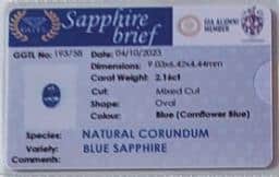 Natural Corn Flower Blue Sapphire 2.1ct (9.03x6.42x4.44mm)_image2