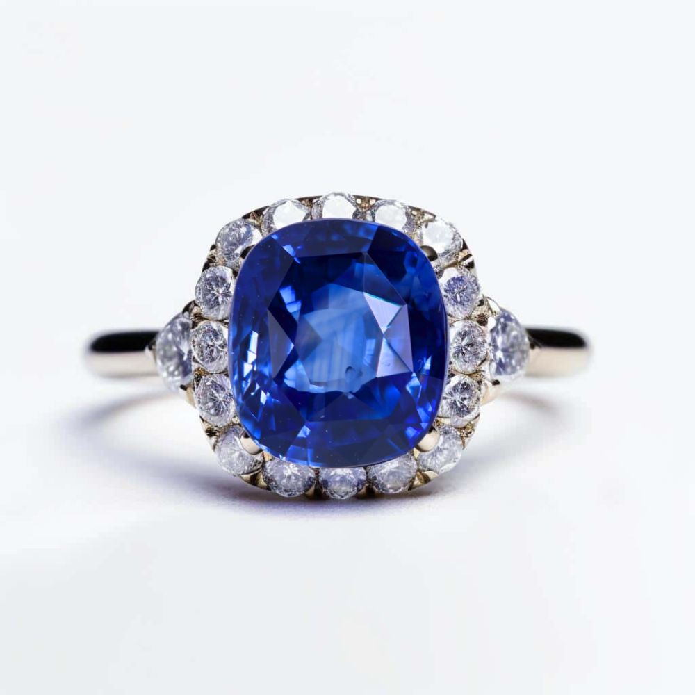 Blue Sapphire Engagement Ring 2ct Vectra in18K White Gold_image1