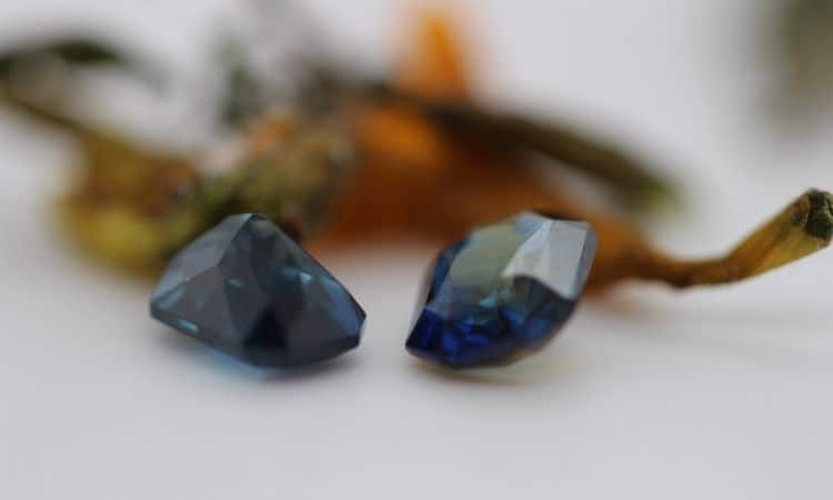 a party sapphire and a teal sapphire