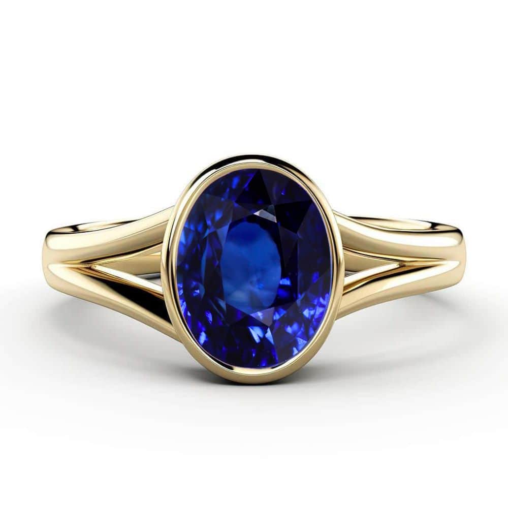 2ct Royal Blue Sapphire Engagement Ring in 18K Yellow Gold_image1
