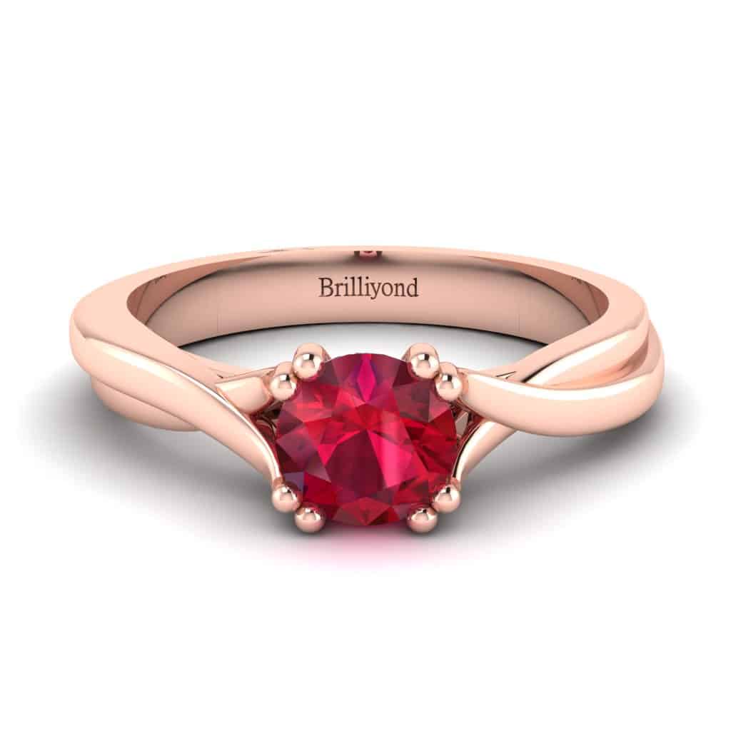 Ruby Rose Gold Solitaire Engagement Ring Harriet