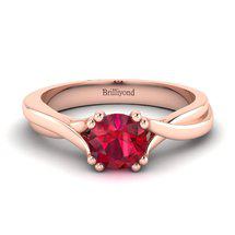 Ruby Rose Gold Solitaire Engagement Ring Harriet