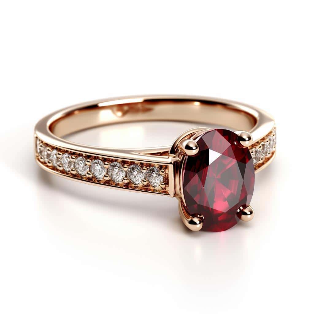 Multi-Stone Engagement Ring Eurydice with 1.23ct Natural Ruby_image1