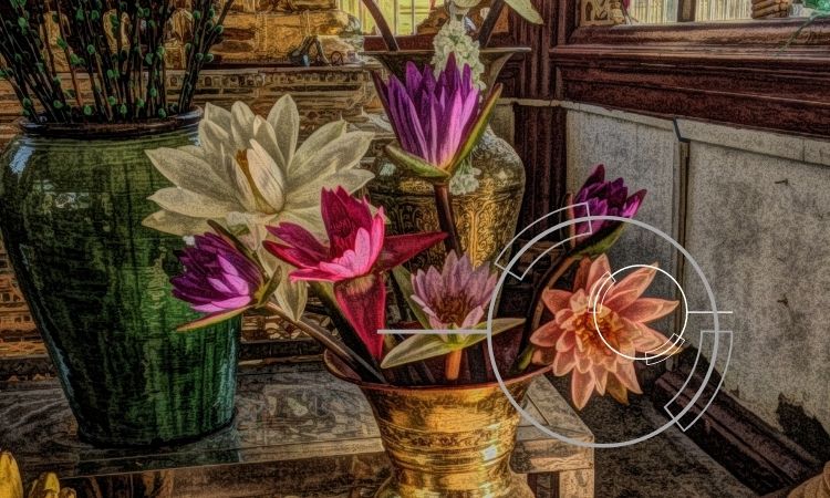 Lotus flowers with colours similar to padparadscha sapphire