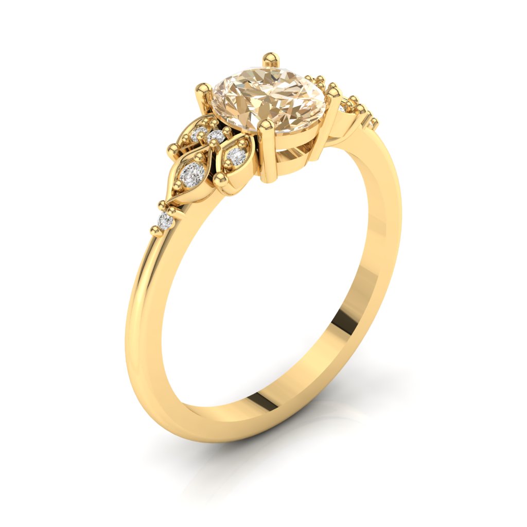 Sapphire Engagement Ring with 1.0ct Peach Sapphire_image3