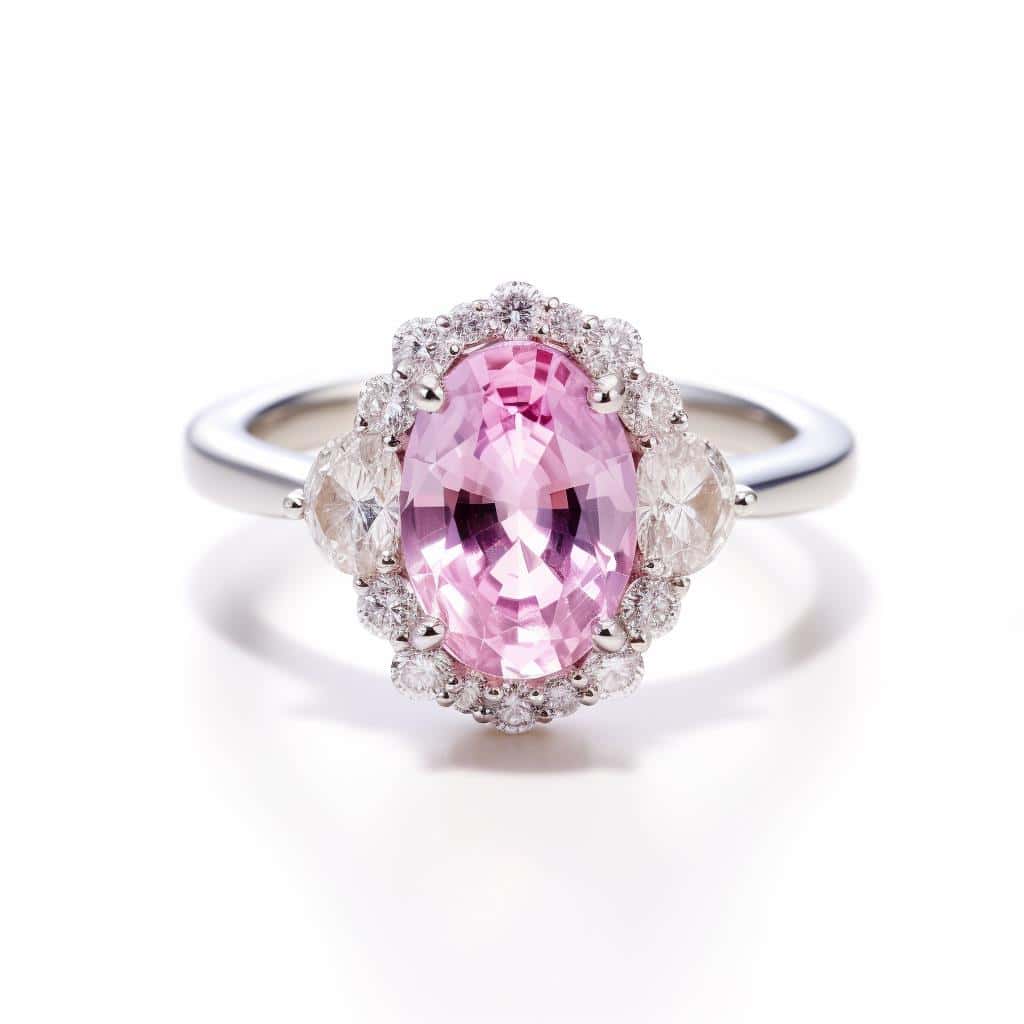 Oval Engagement Ring Chryseis with 0.92ct Pink Sapphire_image1