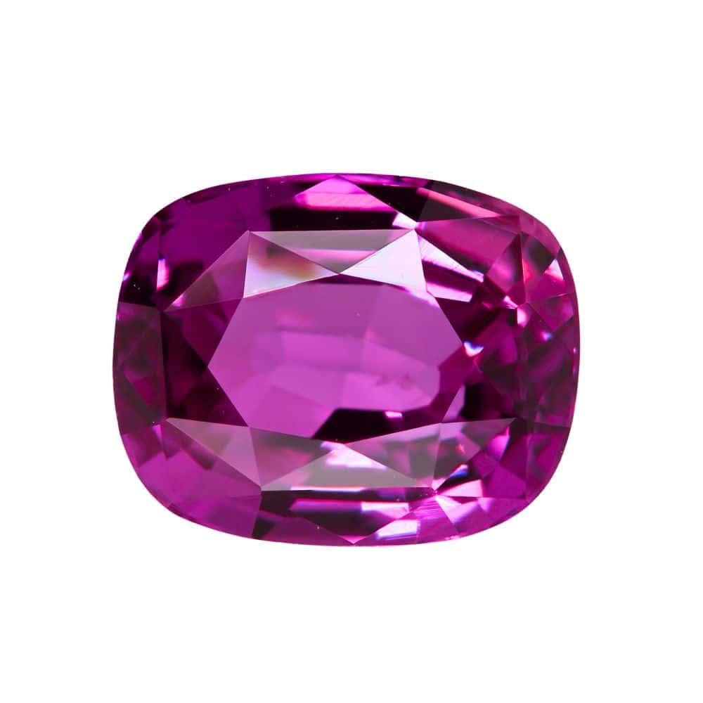 Pink Sapphire Engagement Ring with 2ct Cushion Rectangular Natural Pink Sapphire_image2