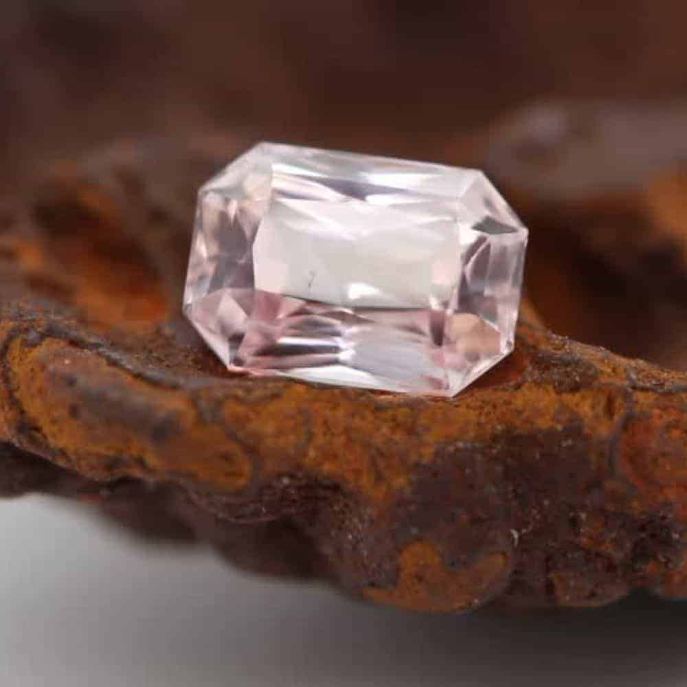 Peach sapphire 1.64ct octagon shaped gemstone 