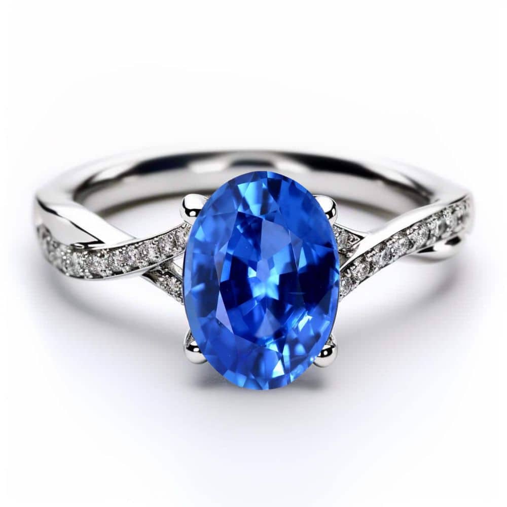 Engagement Ring Calypso with 2.1ct Cornflower Blue Sapphire_image1