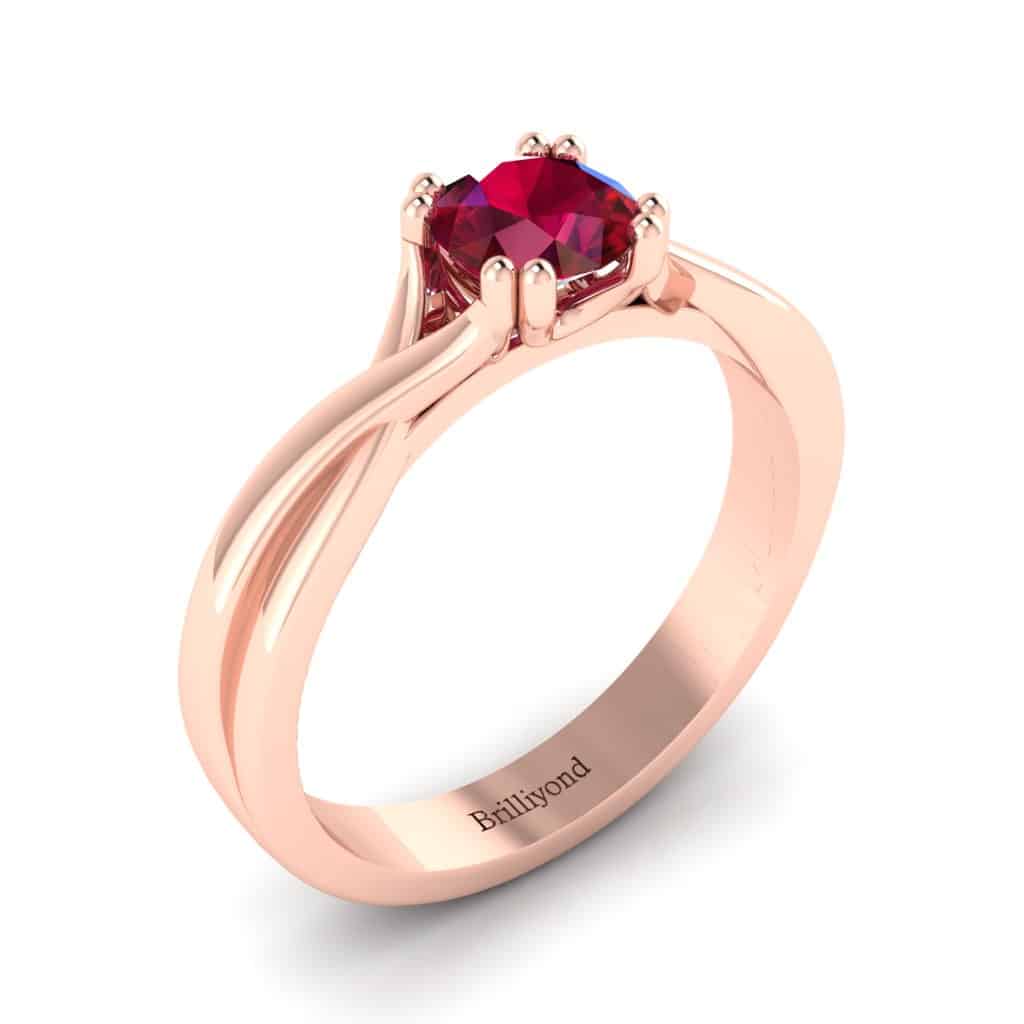 Ruby Rose Gold Solitaire Engagement Ring Harriet_image3