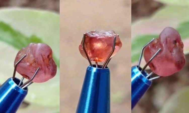 Padparadscha Sapphire Dark Colour Rough Gemstone