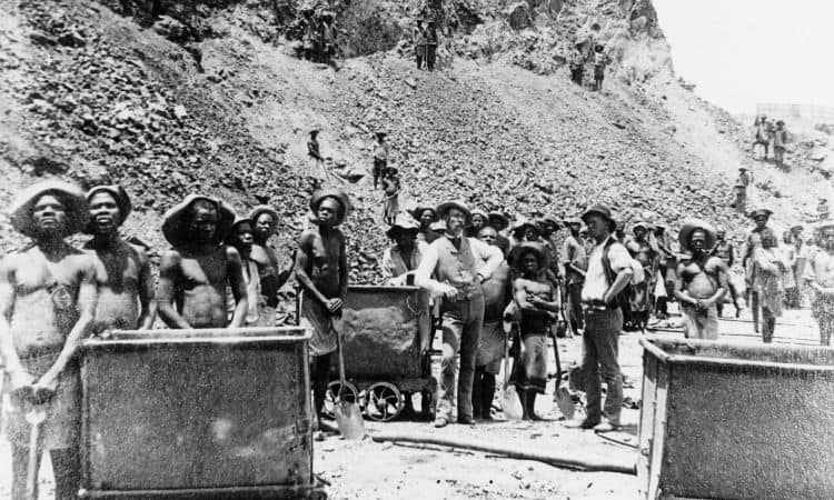 Zulu miners in Africa