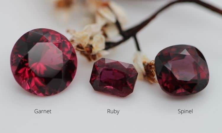 Ruby Spinel Garnet Colour Comparison