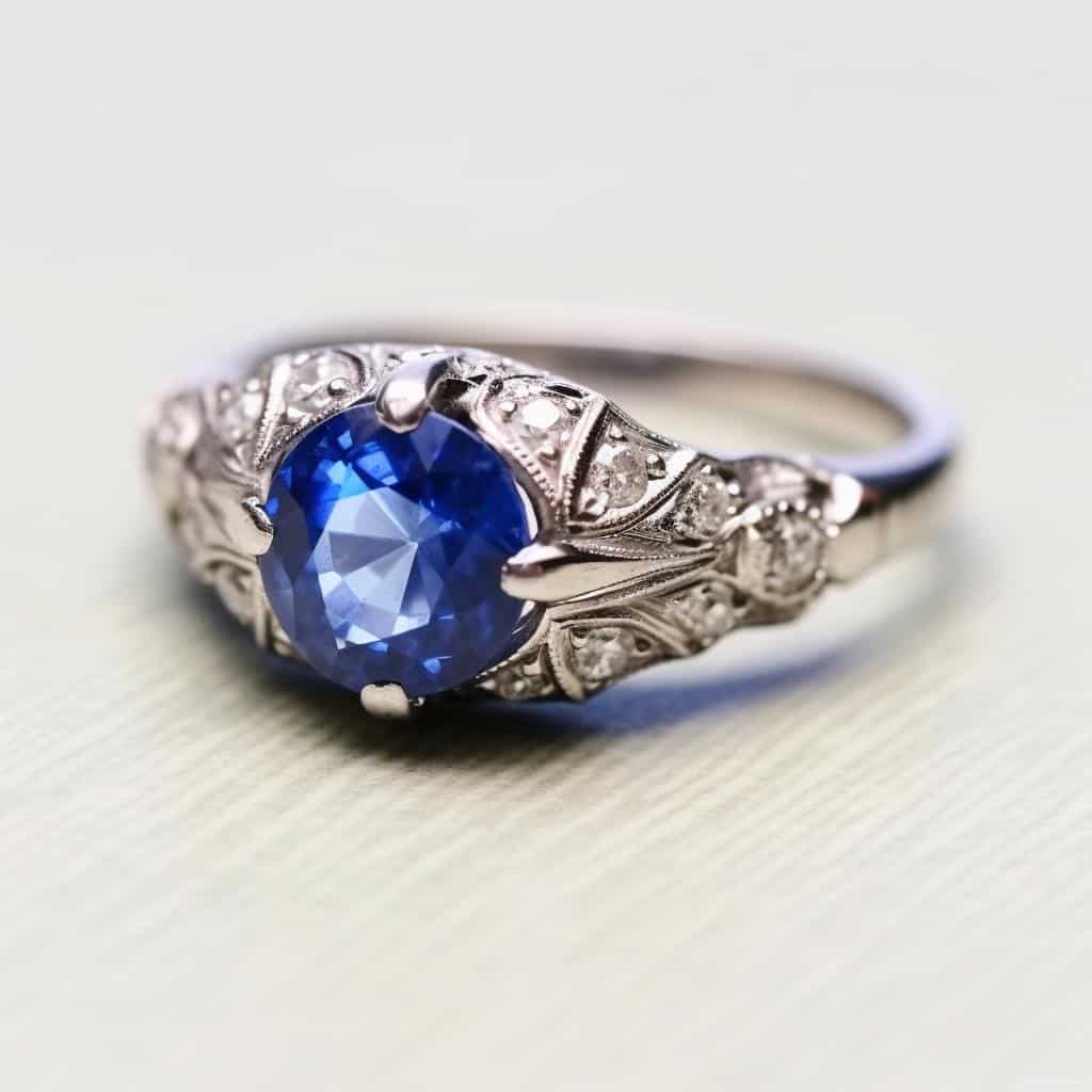 Sapphire Engagement Ring with 0.6ct Round Sapphire_image1