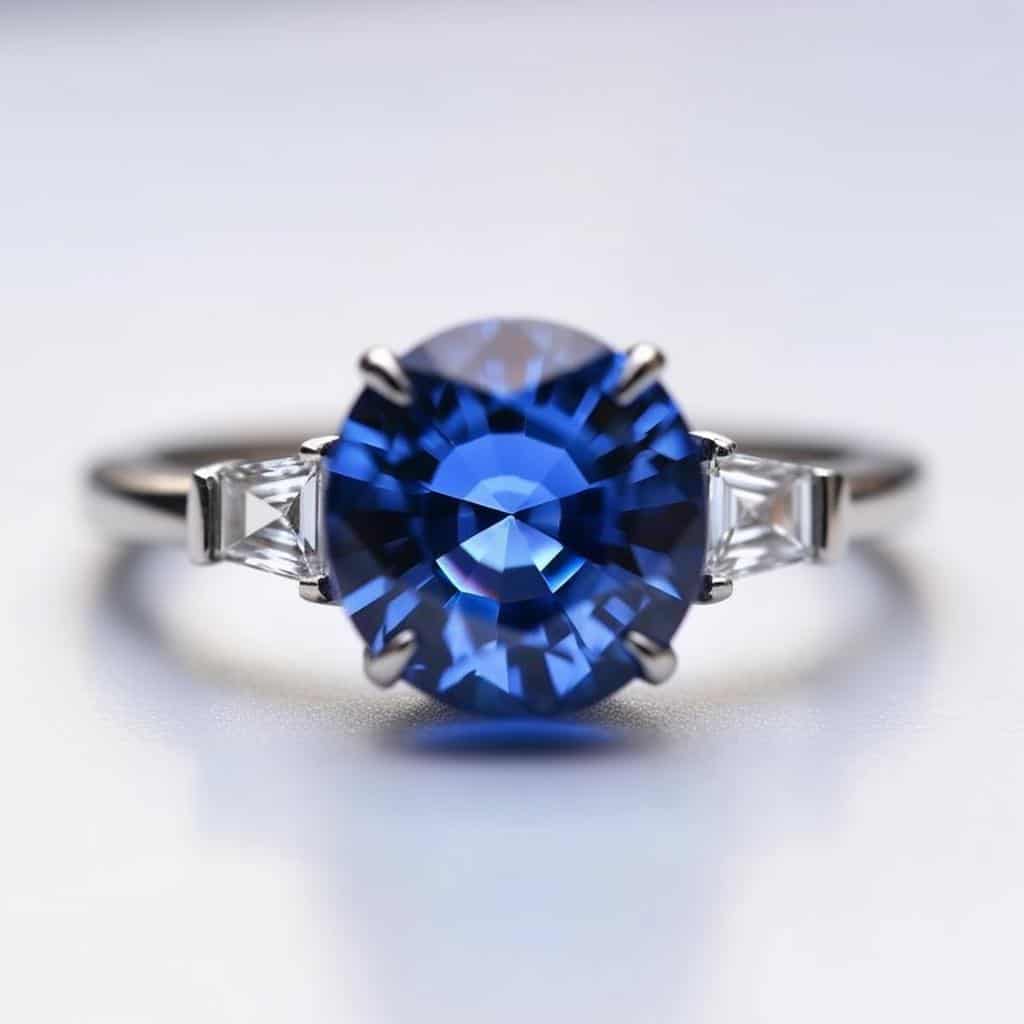 blue sapphire engagement ring with bold centre stone