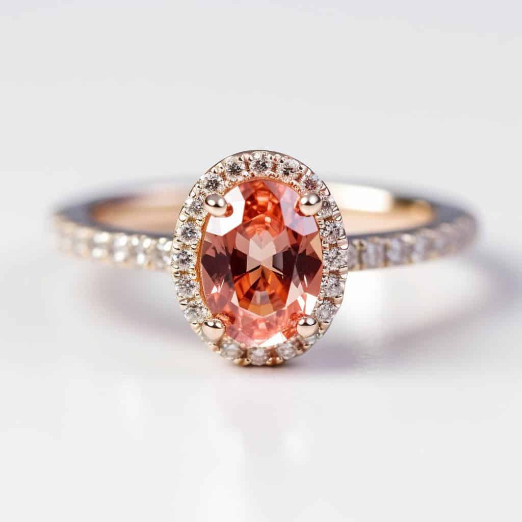 Sapphire Engagement Ring with Oval Padparadscha_image1