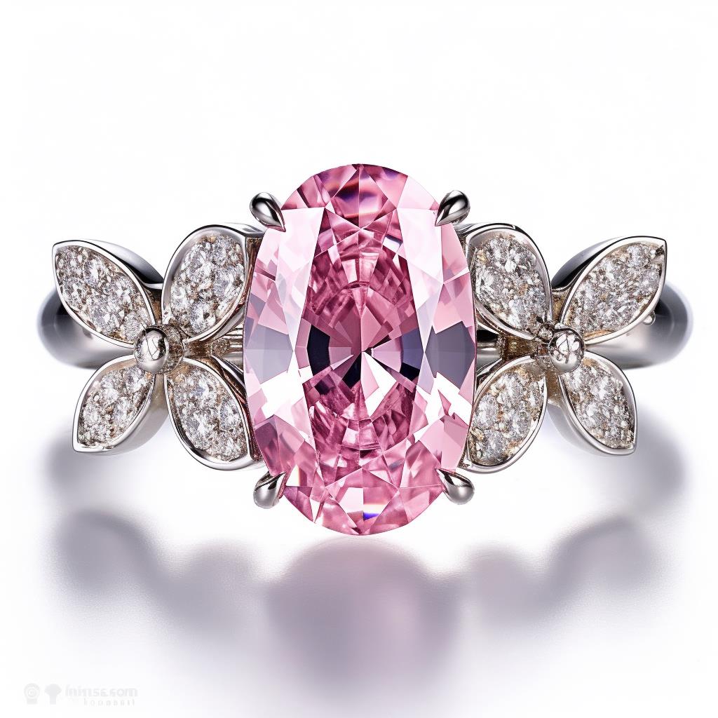 Pink sapphire flower style engagement ring Brilliyond