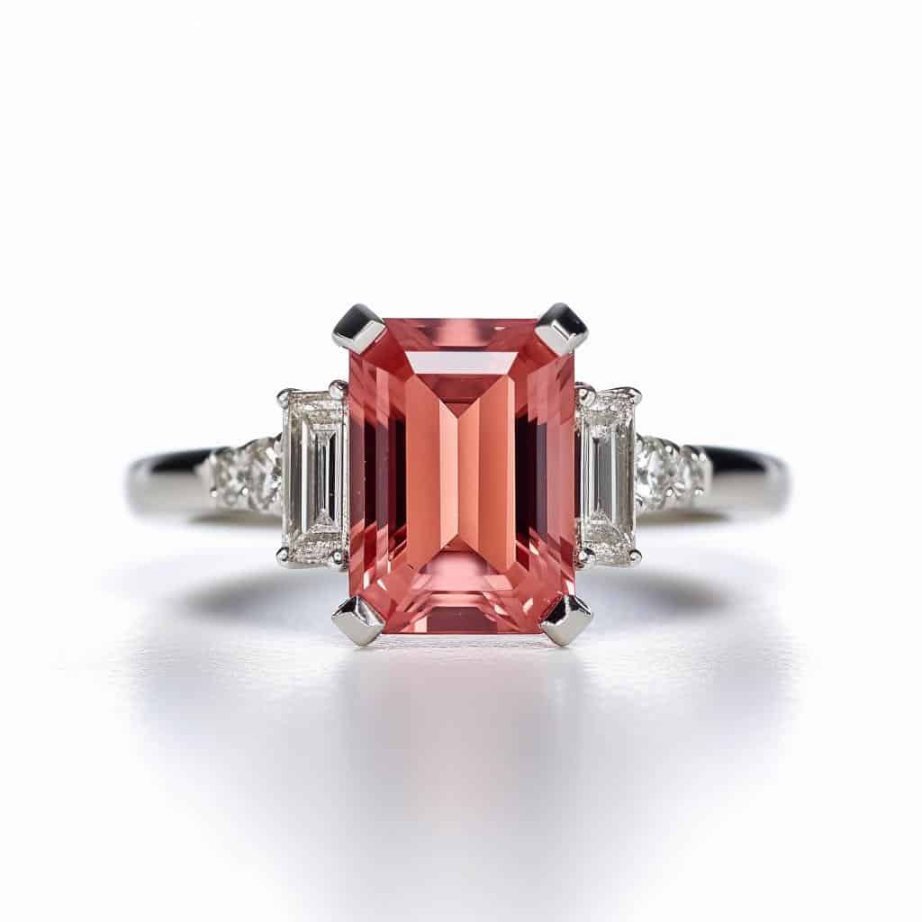 Padparadscha Engagement Ring Dese White Gold_image1