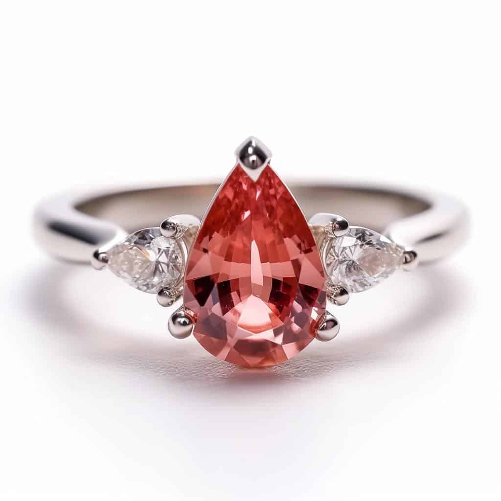 Padparadscha Sapphire Engagement Ring Meniq White Gold_image1