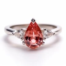Padparadscha Sapphire Engagement Ring Meniq White Gold
