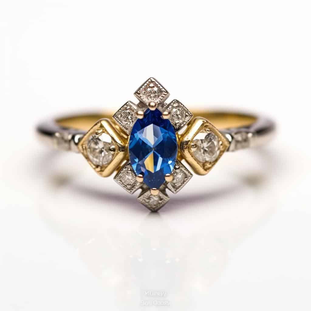 Oval Shaped Blue Sapphire 0.7 Carat Engagement Ring Tribura_image1