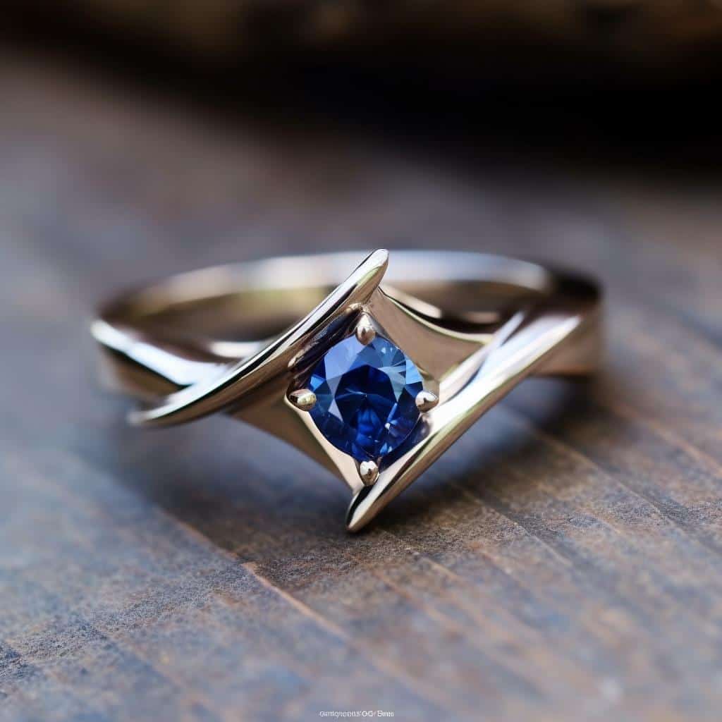 Blue Sapphire Oval Engagement Ring Netri | White Gold_image2